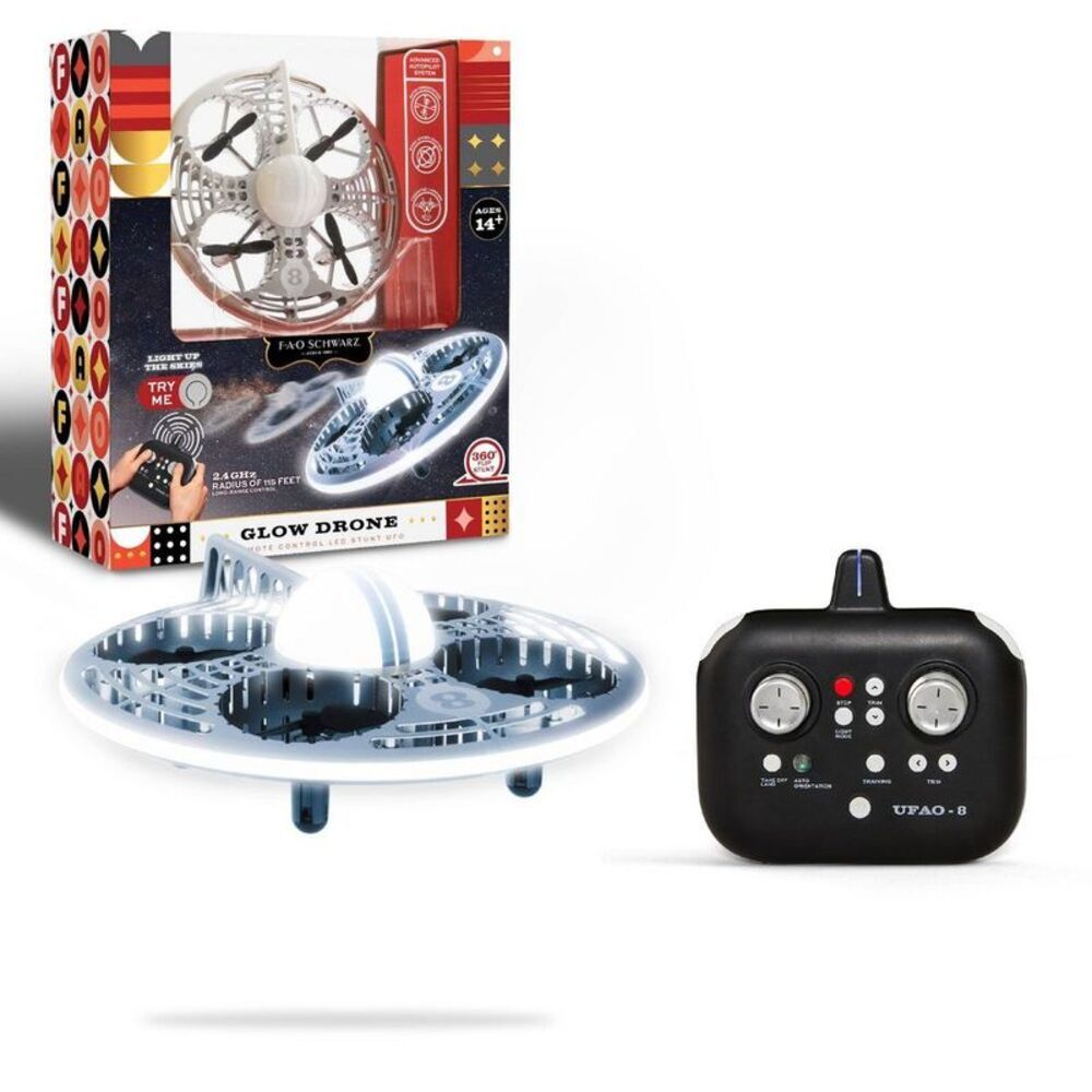 Open Box - FAO Schwarz - Glow Drone LED Stunt UFO Dr Black